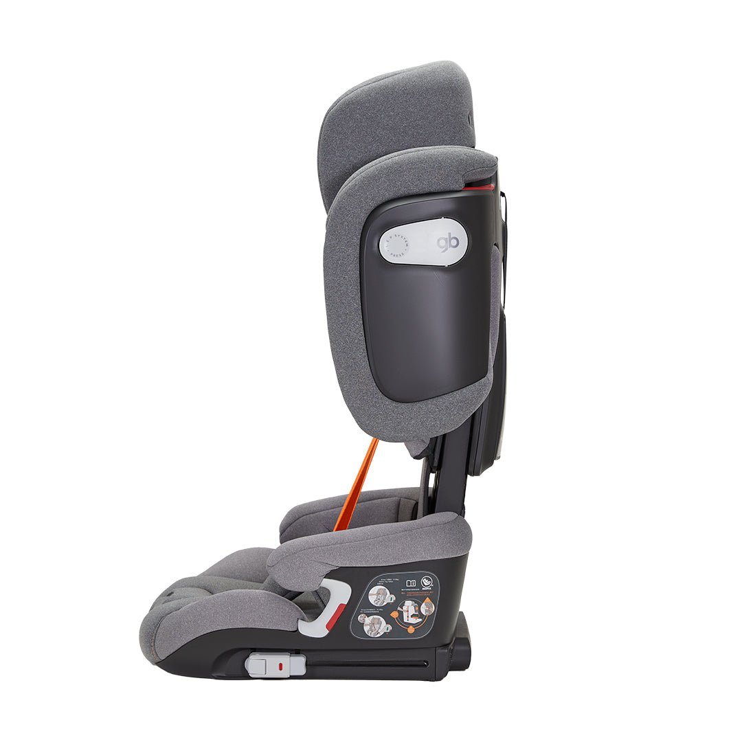 Detalle de ajuste de respaldo en Silla de auto Combinada Pockit Armor de GB