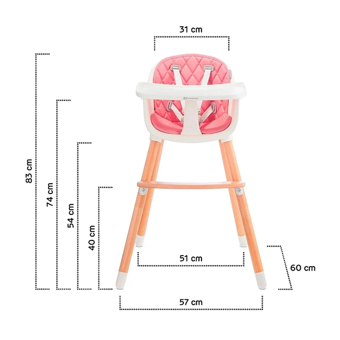 Silla de Comer Sienna - Rosada | Kinderkraft
