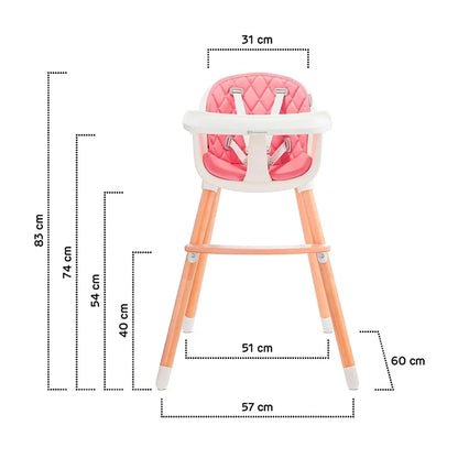 Silla de Comer Sienna - Rosada | Kinderkraft