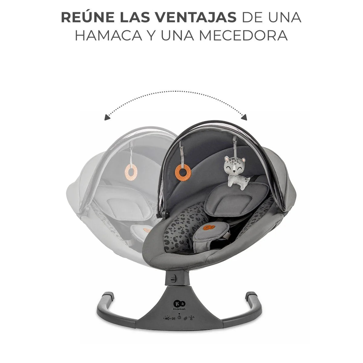 Silla Mecedora / Hamaca Eléctrica Lumi 2 - Gris Oscuro | Kinderkraft