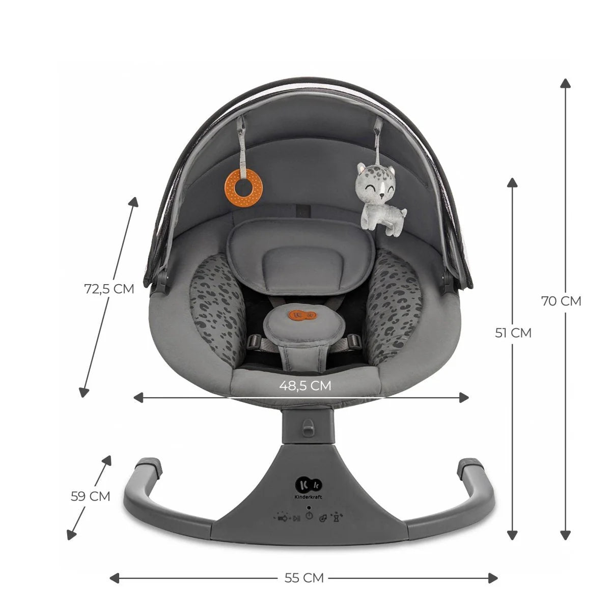 Silla Mecedora / Hamaca Eléctrica Lumi 2 - Gris Oscuro | Kinderkraft