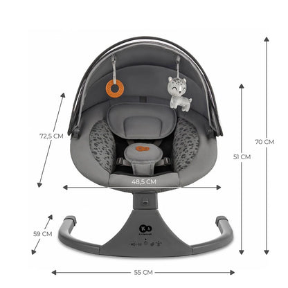 Silla Mecedora / Hamaca Eléctrica Lumi 2 - Gris Oscuro | Kinderkraft