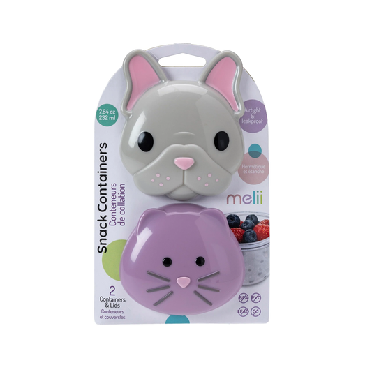 Snack Container - Bulldog and Cat