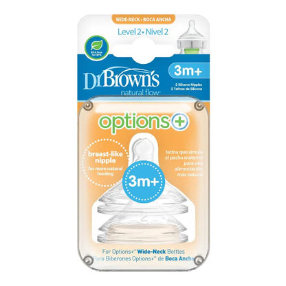 Pack de 2 Tetinas Boca Ancha | Dr. Brown's