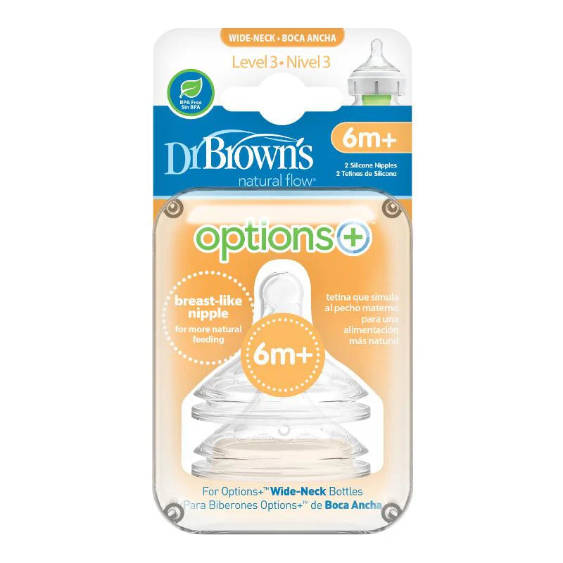 Pack de 2 Tetinas Boca Ancha | Dr. Brown's