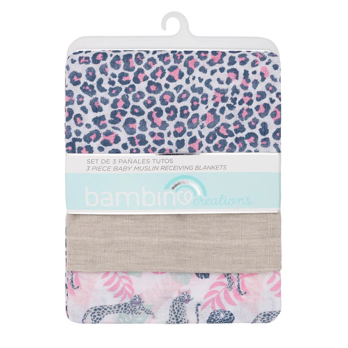 Pack de 3 Paños de Muselina - Chita Print | Bambino