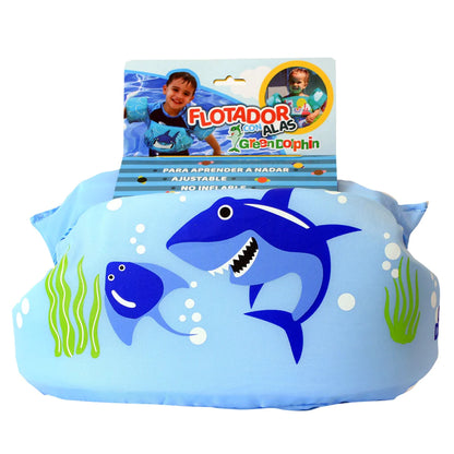 Flotador con Alitas Tiburón Celeste | Green Dolphin