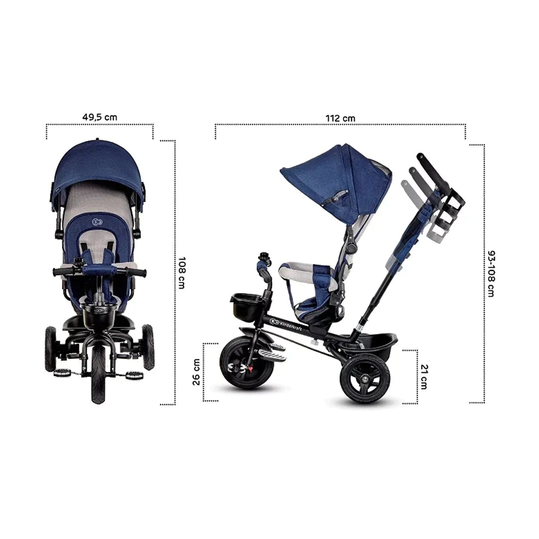 Triciclo 3 en 1 Aveo - Gris | Kinderkraft