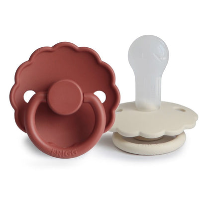 Pack de 2 Chupetes de Silicona - Daisy - Baked Clay / Cream | FRIGG