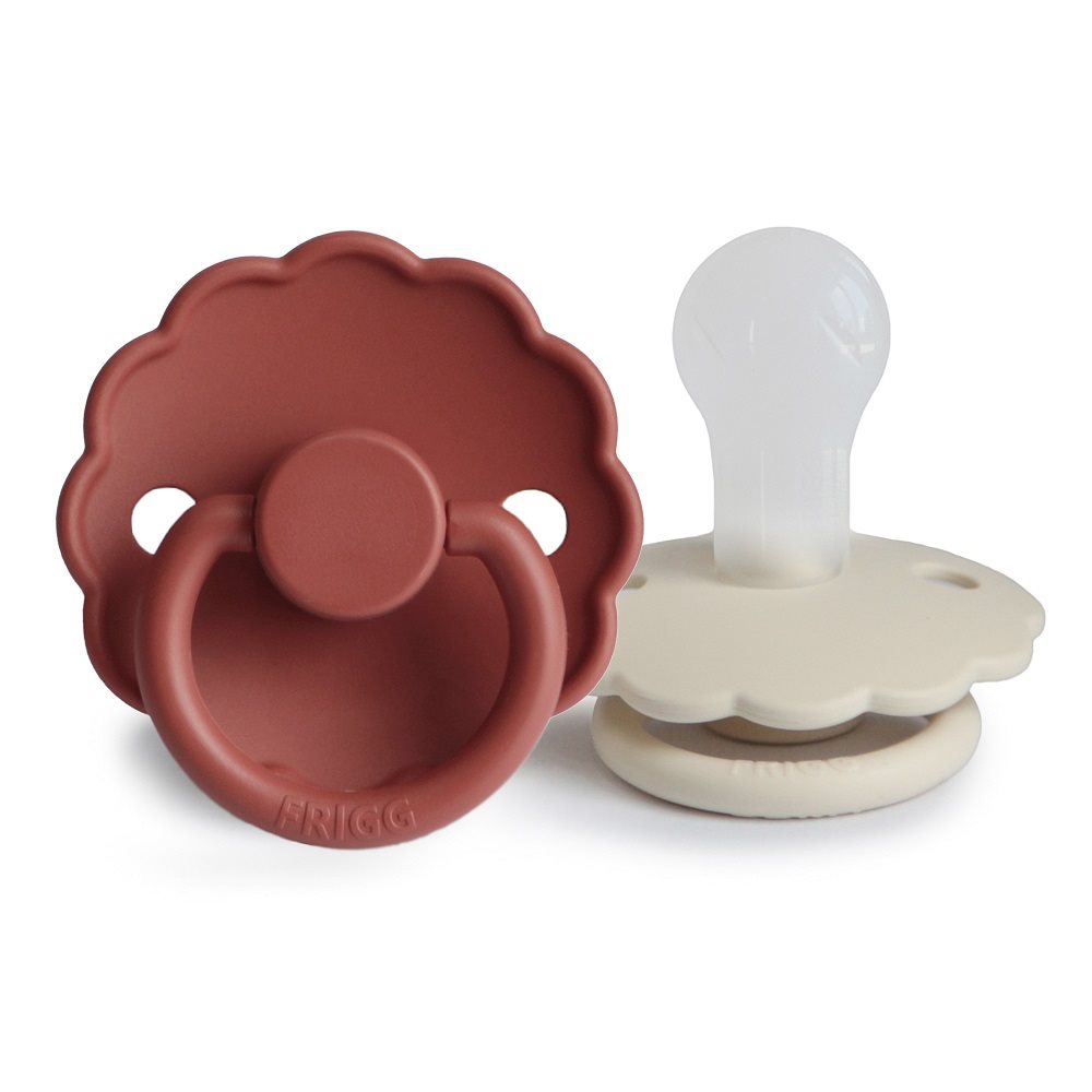 Pack de 2 Chupetes de Silicona - Daisy - Baked Clay / Cream | FRIGG