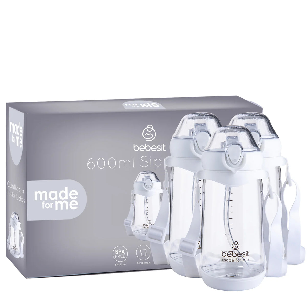Pack de 3 Vasos Antiderrame de 600ml 12 meses | Bebesit
