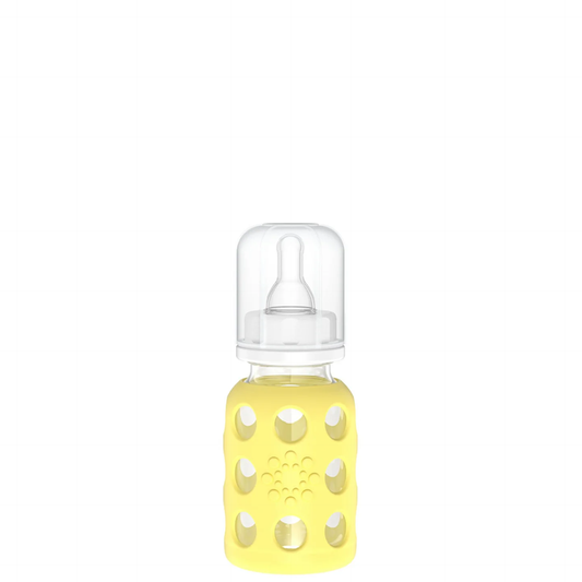 Glass baby bottle with silicone cover 120 ml