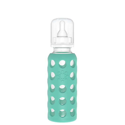 Glass baby bottle with silicone cover 250 ml