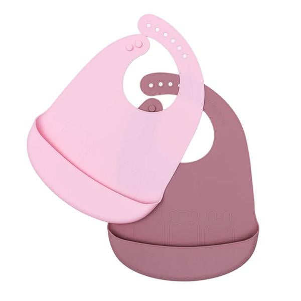 Set de Baberos de Silicona Rosa Pastel y Rosa Viejo We Might Be Tiny (6970472890551)