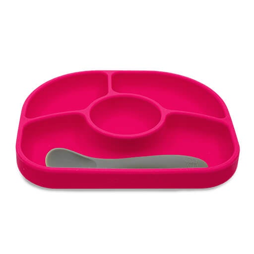 Plato Yümi con Compartimientos Rosado (7512025989370)